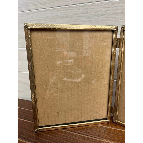 Vintage Brass Gold Filigree Double / Hinged 8”x10” Frames - Picture 2 of 5